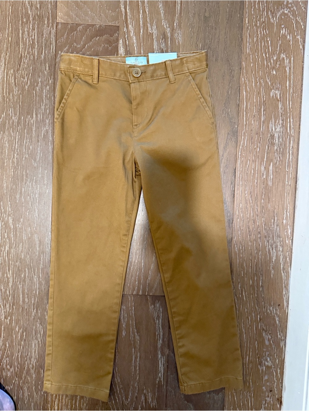 Class Club Boys' Khaki Chino Pants with Adjustable Waistband
